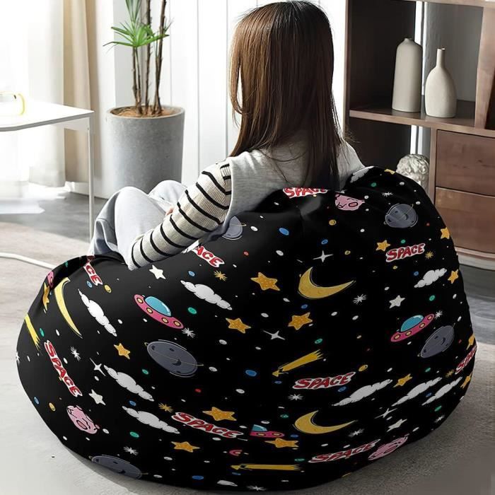 Pouf Poire Géant Lumière Des Étoiles 3D - Fauteuil Poire Enfant Et Adulte Sans Remplissage, Chaise Longue Confortable Pour Salon Et Chambre