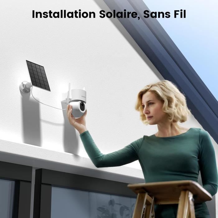 Aosu 3K Caéra Surveillance WiFi Extérieur Sans Fil Solaire - 5P Lape