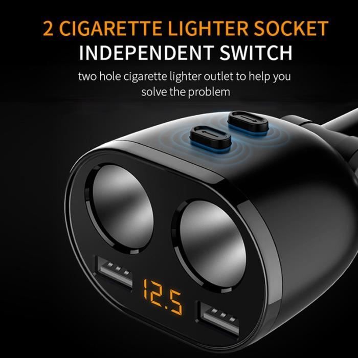 JaJaBor – allume-cigare de voiture QC3.0, double USB, Charge