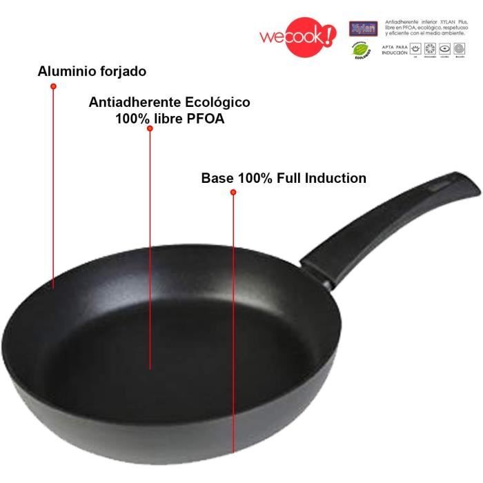 WECOOK! Pentolino Ecogreen 18 Cm – Antiaderente Xylan Plus, Adatto A Induzione, Senza PFOA, Alluminio Pressato 3 Mm