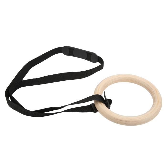Anneaux De Gymnastique En Bois Avec Sangles Réglables - Lot De 2 Anneaux Olympiques 1,1" - Calisthenics Et Fitness