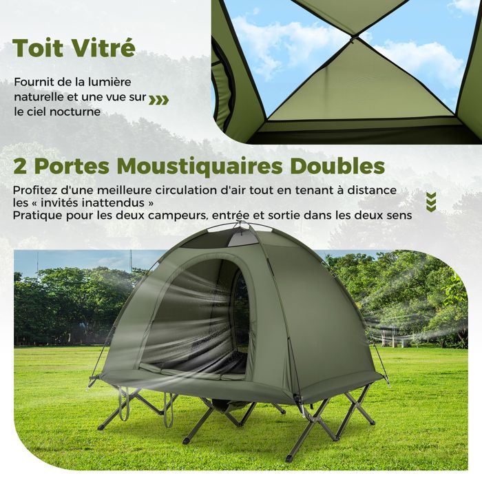 Kit De Camping Complet Denali - Tente, Lit, Sac De Couchage, Chaise, Sac à Dos - Comme Neuf (Open-Box)