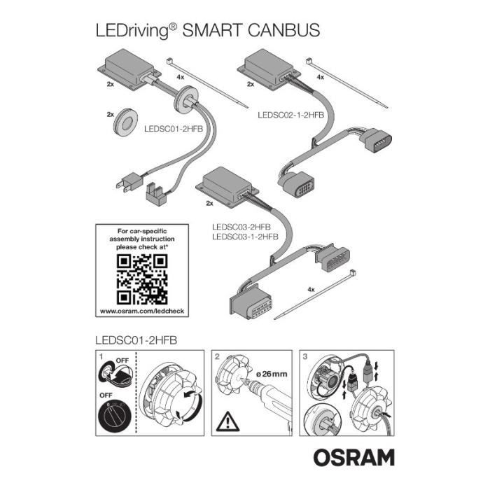 2 Accessoires pour lampe auto Osram LEDriving® CAN BUS CONTROL UNIT LEDSC01  - Cdiscount Auto