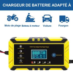 Chargeur de Voiture Électrique - 12V 1A - Sûr et Efficace - Câble de 1m