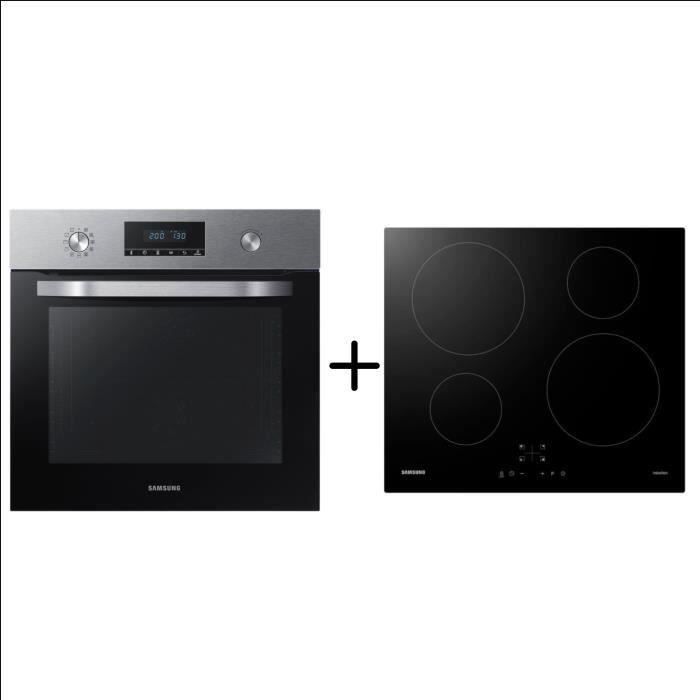 SAMSUNG NV68R3375BS Four dual Fan™ - Pyrolyse - 68L - A + SAMSUNG NZ64M3NM1BB/UR - Plaque de cuisson induction - Pack encastrable