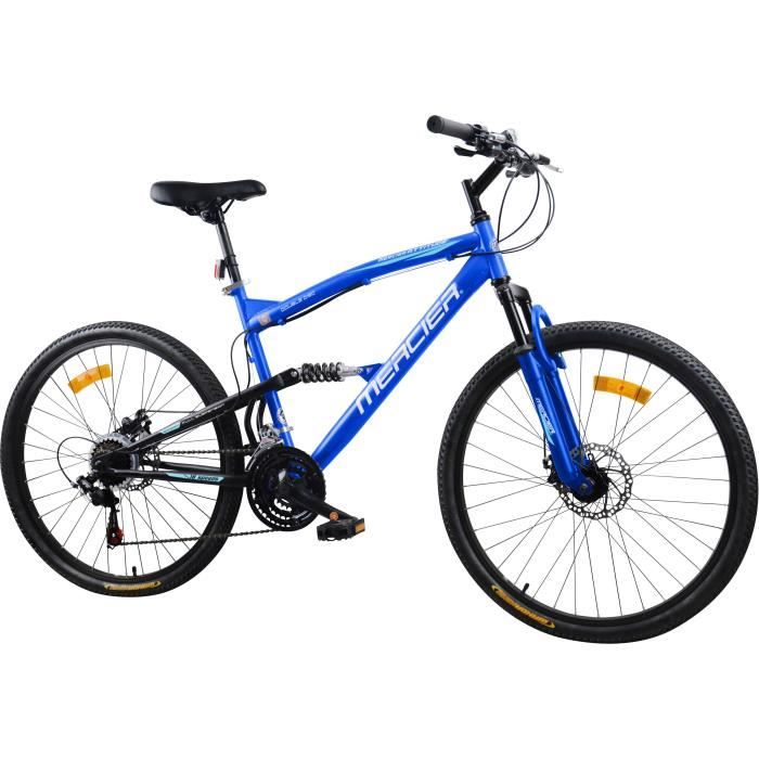 MERCIER Vélo VTT 26 Homme 18 vitesses Acier double disque Bleu