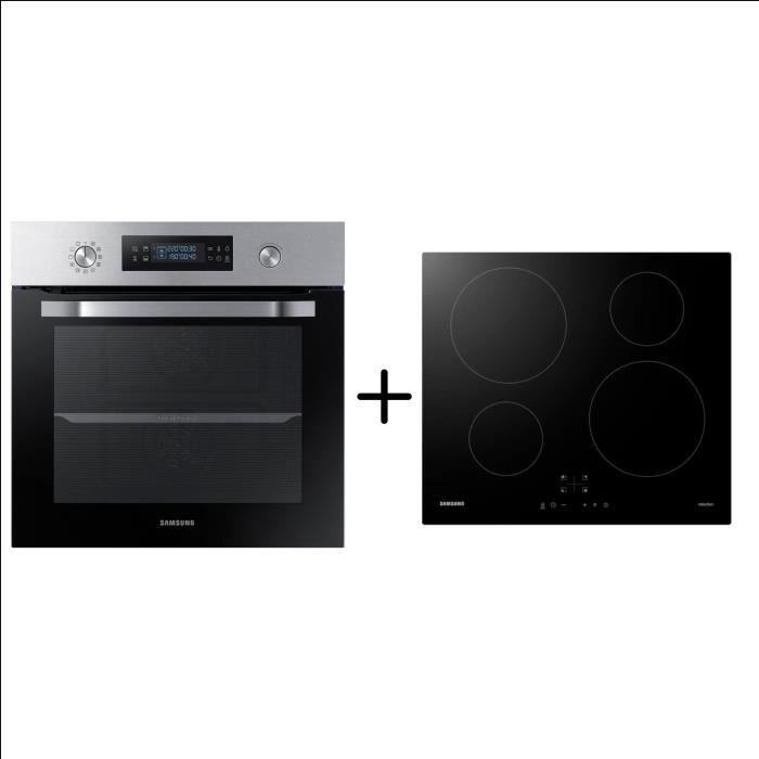SAMSUNG NV64R3571BS Four TWIN CONVECTION™ - Pyrolyse - A - 64L + NZ64M3NM1BB/UR - Plaque de cuisson induction - Pack encastrable