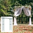 COSTWAY Arche de Jardin avec Treillis 205x52x205 cm-Toit Etendu-en Métal Antirouille-Rectangulaire Décorative pour Mariage,Fête-Vert-0
