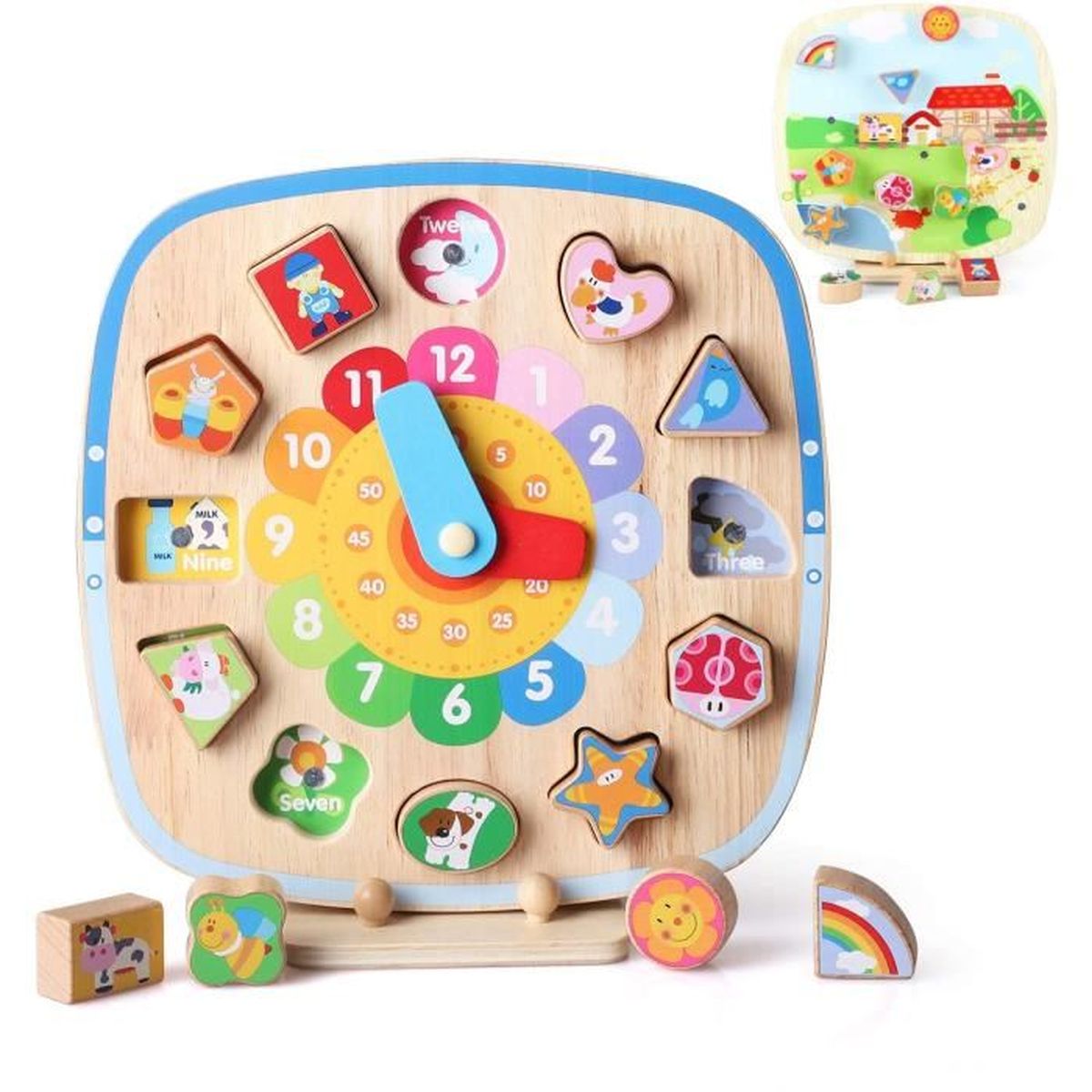 Horloge d'apprentissage enfant, apprendre à lire l'heure, éducative, montessori Horloge d'apprentissage enfant, apprendre à lire l'heure, éducative, montessori