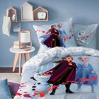Parure de lit enfant 100% Coton - DISNEY FROZEN 2 TRIO - Bleu - 140x200+63x63cm
