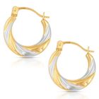 Boucles d'Oreilles Créoles Or Bicolore - L'ATELIER D'AZUR - Femme - 375/1000 - 1.45cm - 0.45gr