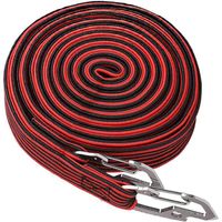 Longue corde élastique avec crochet de sécurité en acier au carbone pour câble à bagages flexible pour vélo, Camping (4M rouge)