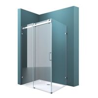 Mai & Mai Cabine de douche en angle 80x110 porte de douche coulissante verre trempé ESG transparent avec receveur de douche RAV17-2