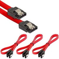 Poppstar 3x Câble SATA 3 HDD SSD, câble de données haut de gamme avec fiche clip droit, jusqu'à 6 Go-s, longueur 0,5 m, rouge