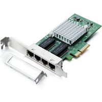 H!Fiber.com Carte reseau PCIE Gigabit pour processeur Intel Intel I350-T4 - I350, avec Ports Quad RJ45, Carte LAN Ethernet PC