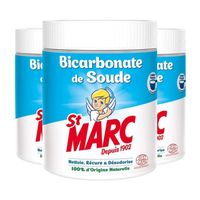 St Marc Bicarbonate de Soude Nettoyant Multi-Usage 100% d'Origine Naturelle 500 g, Lot de 3