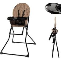 Chaise haute pour bébé X Adventure Joy ultra compacte et légère - tablette ajustables Marron