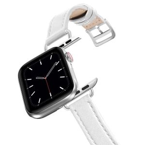 BRACELET MONTRE CONNEC. 41mm - 5 blanc mince - Bracelet Boucle En Cuir Véritable Pour Apple Watch Se 7654,Bracelet Connecté Iwatch 3