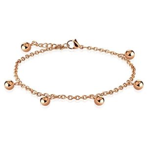 Cheville Femme Argentée - Bloc Cube Et Breloque Perles - Double Chaîne - 8+2 Pouces