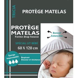 PROTECTION MATELAS  Alese pastifiee pour lit bebe dessus eponge  60 x