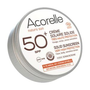 SOLAIRE CORPS VISAGE ACORELLE - Crème solaire solide Spf50+ 30 g de crème
