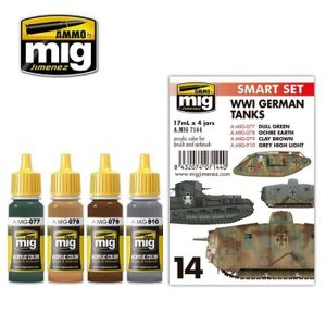 ACCESSOIRE MAQUETTE Peintures Wwi German Tanks Set - AMMO by mig  Jimenez