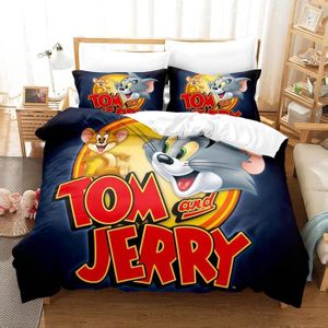 HOUSSE DE COUETTE ET TAIES 3D Housse De Couette Enfant Garçon Tom et Jerry,3 