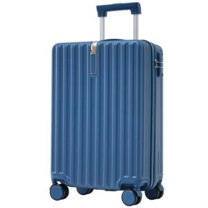 VALISE - BAGAGE Valise rigide à 4 roulettes, valise de voyage, bagage à main, matériau ABS, serrure douanière TSA,55x36x21cm, bleu