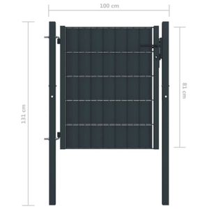 PORTAIL - PORTILLON KIMISS Portail de clôture PVC et acier 100x81 cm A