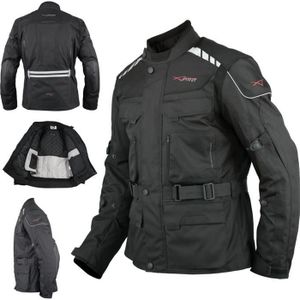 BLOUSON - VESTE Textile Blouson Termique Moto Protections CE Scooter étanche Noir 3X