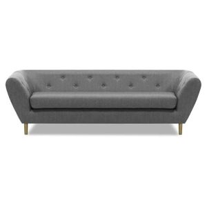 Canapé Scandinave 3 Places Gris Stockholm Revêtement Tissu