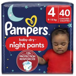 COUCHE Couches-Culottes PAMPERS Baby-Dry Night Pants Pour La Nuit Taille 4 9kg-15kg 40 pièces