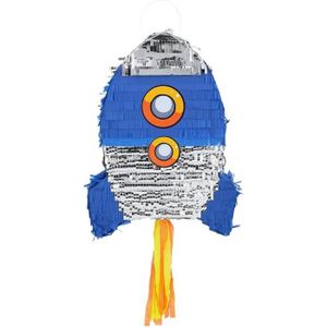 Piñata Boland 50514 - Pinata fusée, 56 x 23 cx 18 cm, décoration à suspene, décoration pour anniire, fête à thème et carnaval4