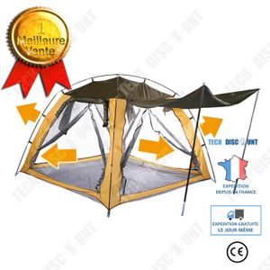 TENTE DE CAMPING TD® Tente extérieure camping gaze respirant écran solaire ventilation anti-insectes 3-4 personnes camping tente de pêche