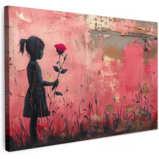 Toile Décorative Grand Format – Femme Aux Coquelicots Rouges – Peinture Murale Moderne – Fabriqué Sur Mesure