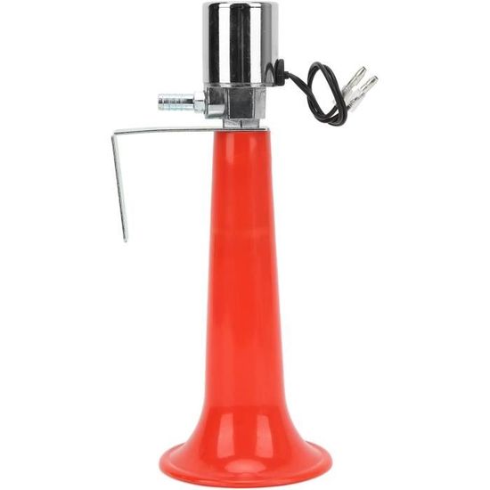 Klaxon à Air Style Sifflet Turc 12V/24V - Puissance 180 DB, Couleur Rouge - Pour Voiture, Camion, Moto, Bateau - Facile à Installer, Matériau ABS Résistant