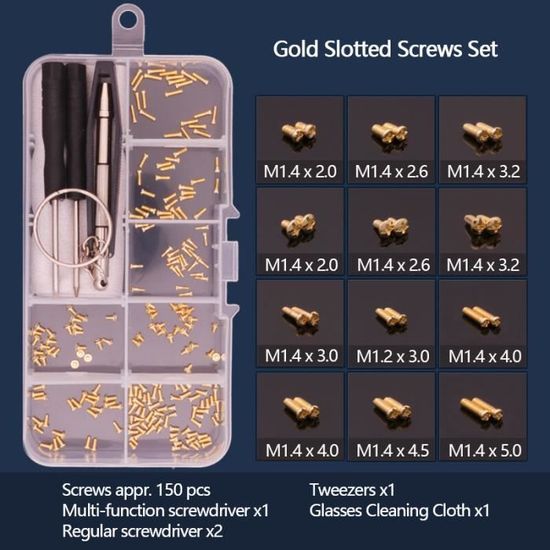 Kit De Réparation Pour Lunettes Et Montres - 600 Petites Pièces (vis, écrous, Ressorts) - Neuf