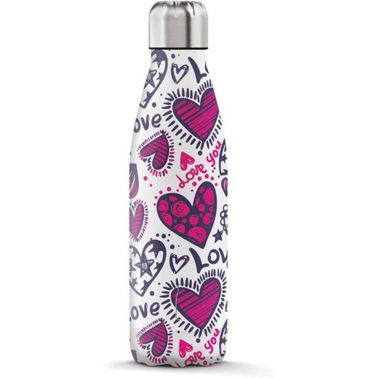 Bidon Isotherme Real Madrid CyP Brands Bouteille D'eau En Acier Inoxydable, Fermeture Hermétique, Lettre B Bleue, 550 Ml, Blanc Gourde Real Madrid Enfant