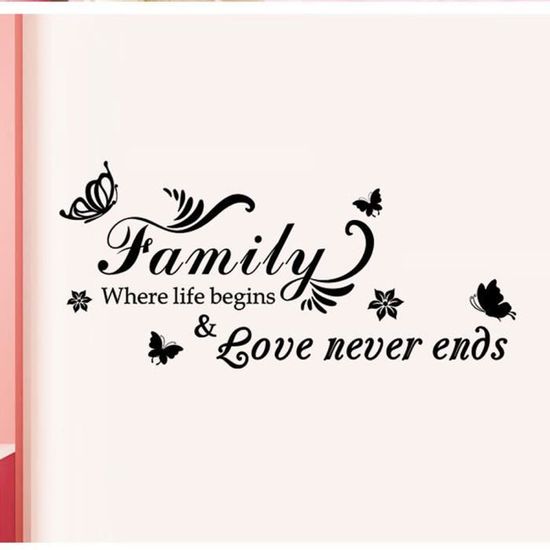 Lettre De Famille Citation Amovible Decalque De Vinyle Art Decoration Murale Accueil Stickers Muraux Noir Poi9722 Cdiscount Maison