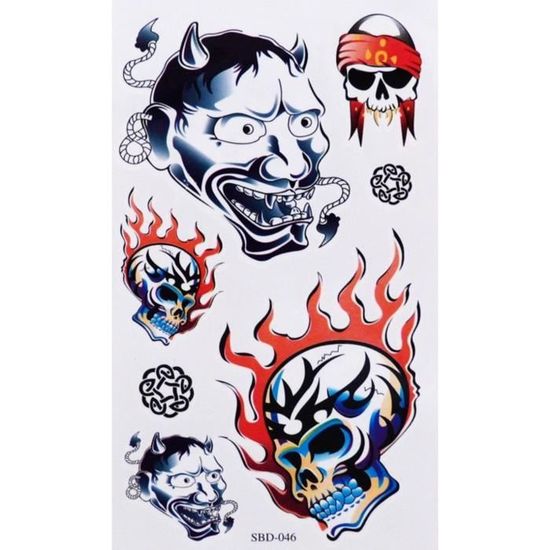 Cornes Diable + Tatouages Temporaires - Serre-tête Rouge/noir, Accessoire Halloween, Cosplay (enfants/adultes)