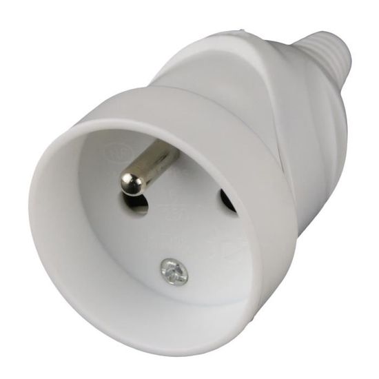 Zenitech Spina Elettrica Maschio 16A 2P+T Con Anello E Gambo – Grigio, Uso Domestico, Norme NF