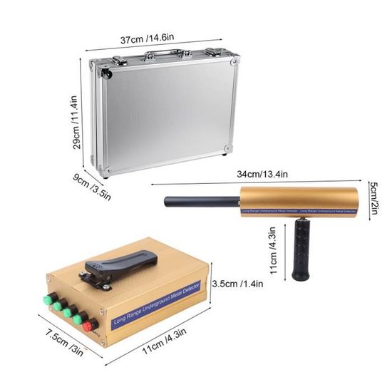 Metal Detector, 100-240V 1400Meters Treasure Scanner, Underground Metal Detector Locator for Gold/Silver/Copper/Precious Stones(US Plug) Mua Metal Detector, 100-240V 1400Meters Treasure Scanner