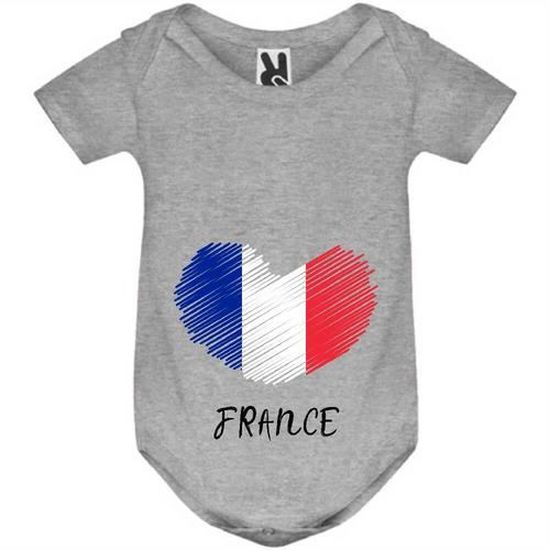 Body Bébé Manches Courtes 100% Coton - Impression 'Lille Minimalist' Faite En France - Coupe Classique, Ouverture épaule/entrejambe - 7
