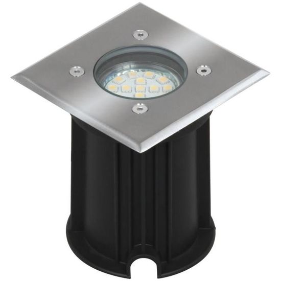 Spot extérieur LED encastrable carré Smartwares - Noir - 3W - 230 lm - Blanc chaud