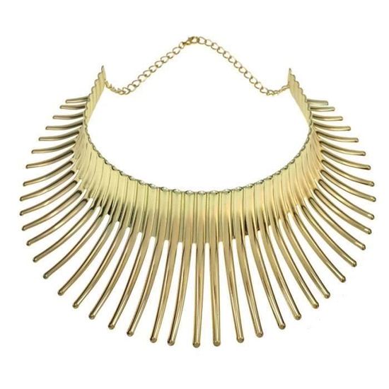 Collier Nord-africain En Alliage Avec Perles De Verre - Longueur 53 Cm, Occasion En Très Bon état