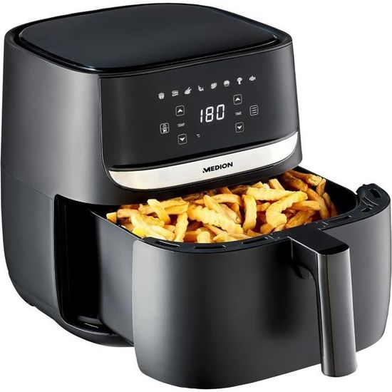 HOMCOM heteluchtfriteuse, olievrij frituren, braden, bakken, opwarmen