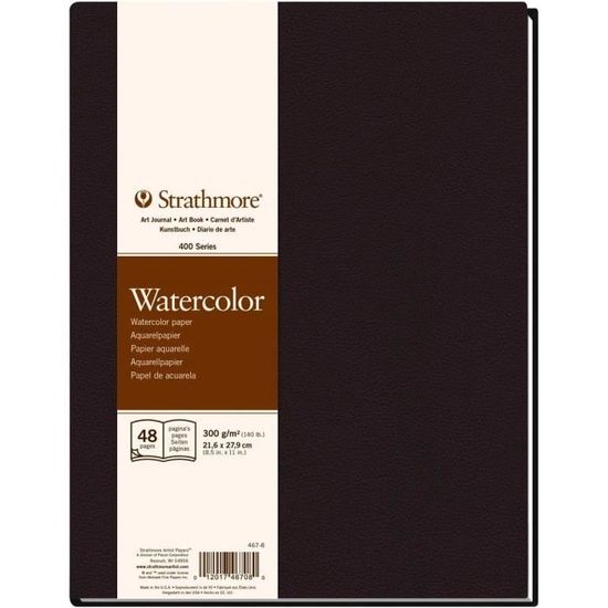 Carnet D'aquarelle Strathmore 400 Series - 14 X 21,6 Cm - Papier Sans Acide, Texture Légère - Relié, Couverture Rigide