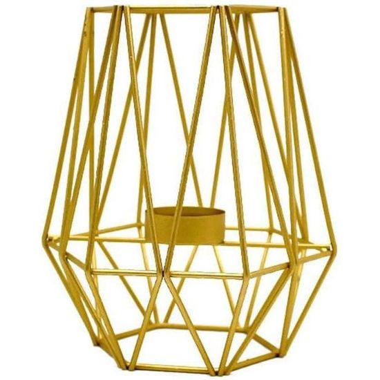 Lot De 6 Bougeoirs Géométriques Dorés - CYEER - Design Moderne Et Vintage - Métal