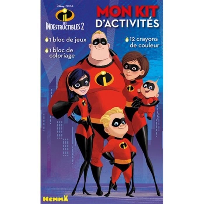 Mon Kit D Activite Les Indestructibles 2 Avec 12 Crayons De Couleur 1 Bloc De Jeux 1 Bloc De Coloriages Cdiscount Librairie