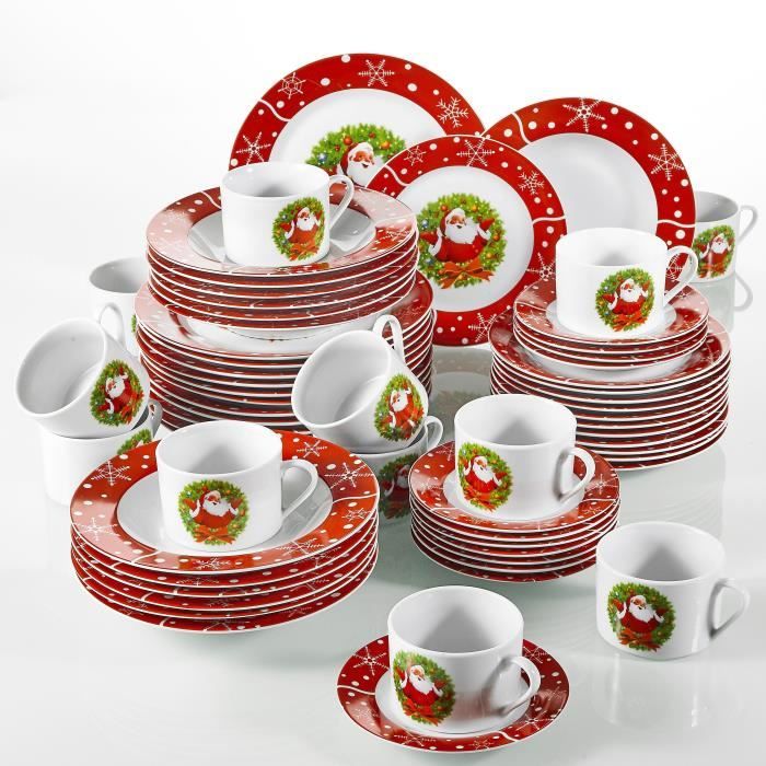 SANTACLAUS,une service de 60 Pièces de plates pour 12 personnes en Porcelaine